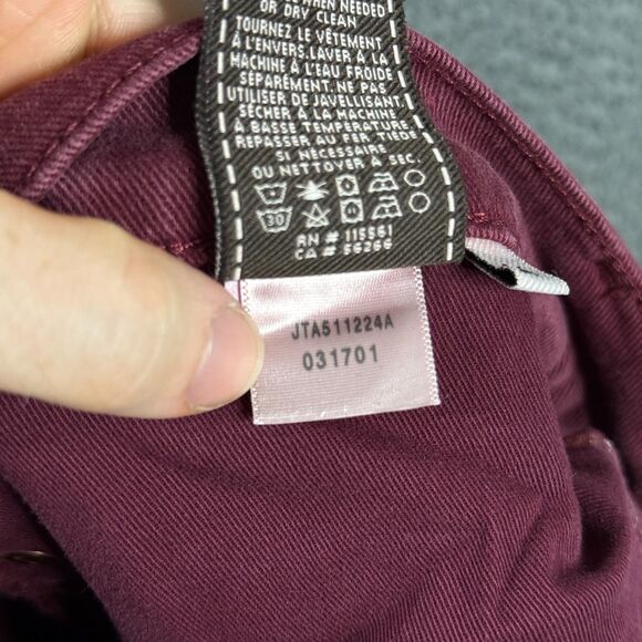 7 For All Mankind Jeans Mens 36x32 Red Slimmy Slim Fit Stretch Denim Pants - Picture 5 of 16